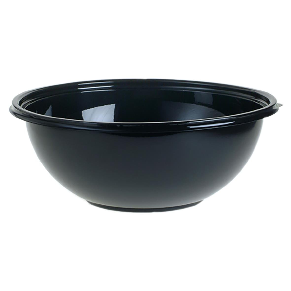 Svart rund plastskål i rPET med diameter 300 mm och höjd 110 mm, volym 4500 ml