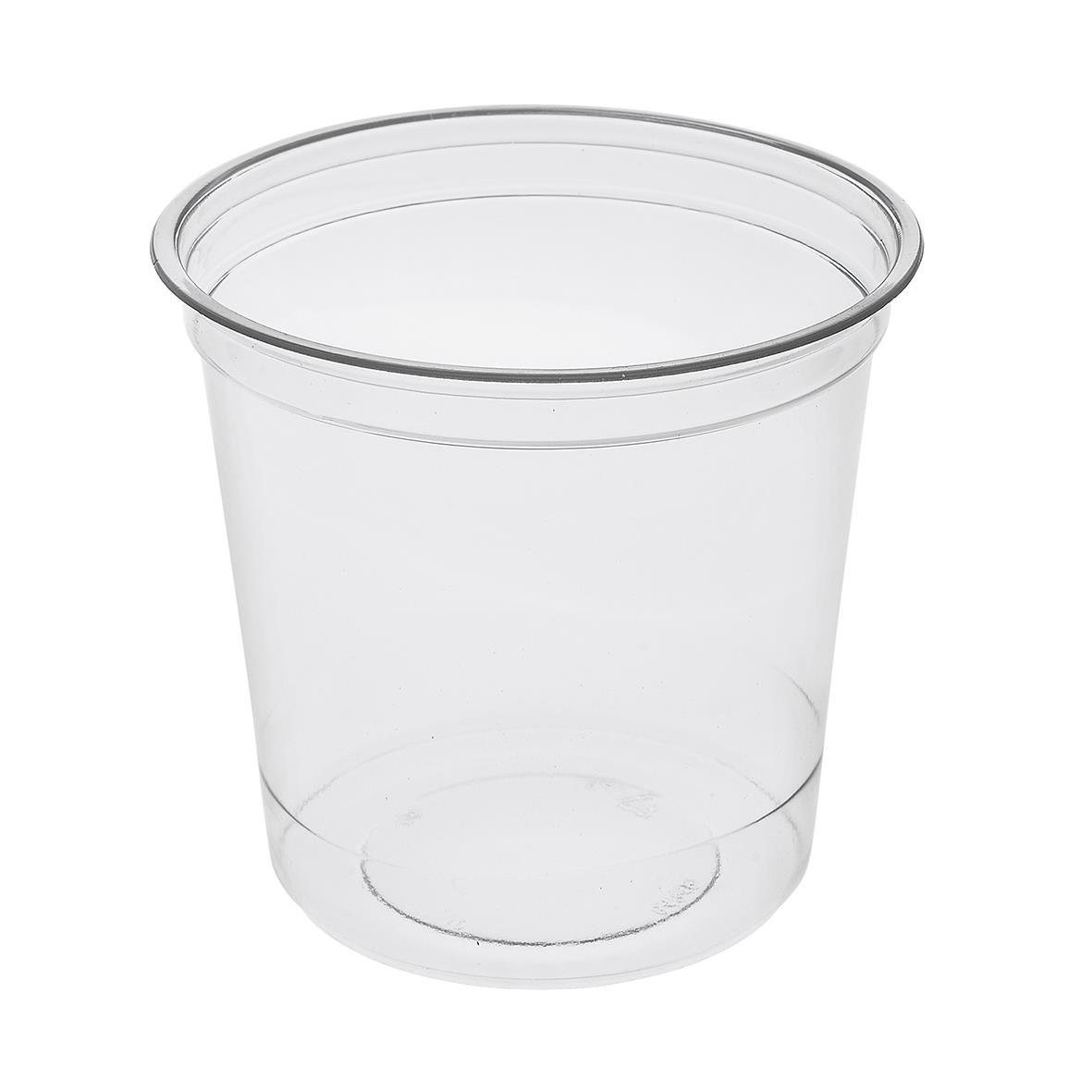 Klar rund plastbehållare för deli med 470ml volym