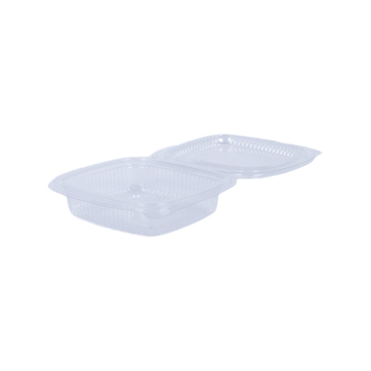 Klar plastlåda med lock för 125 ml vätska eller mat, tillverkad av PET