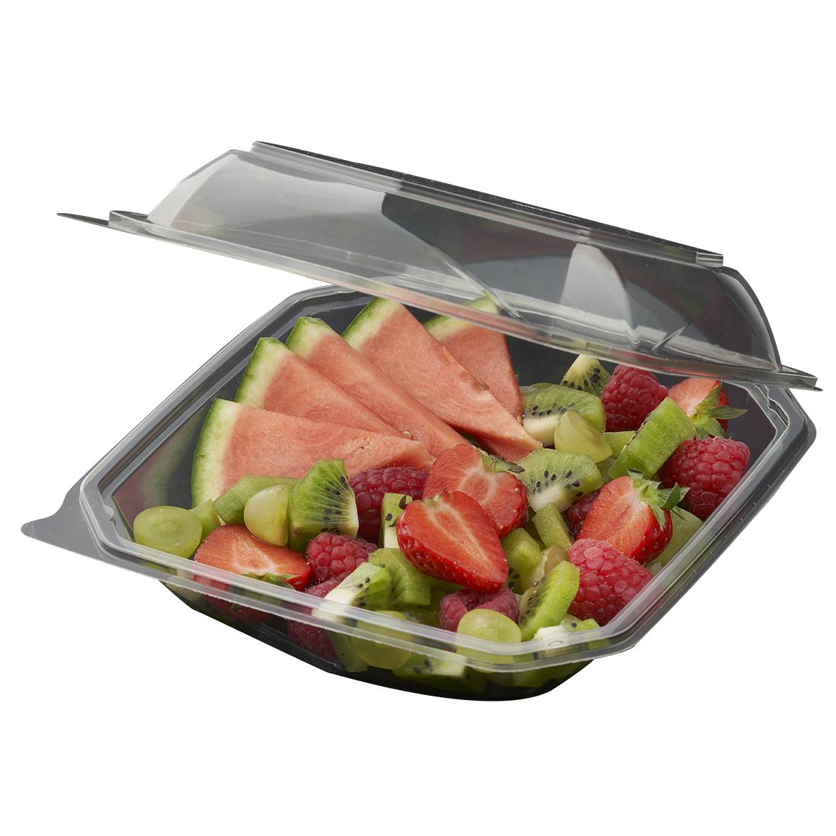 Plastform Duni Octaview RPET klar matlåda med frukt, 185x185x70mm, 625ml