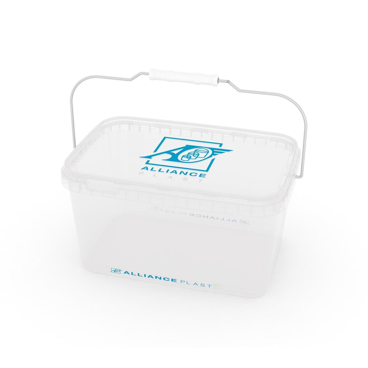 Rektangulär plastlåda från Plasthink, klar, 5800ml, med handtag