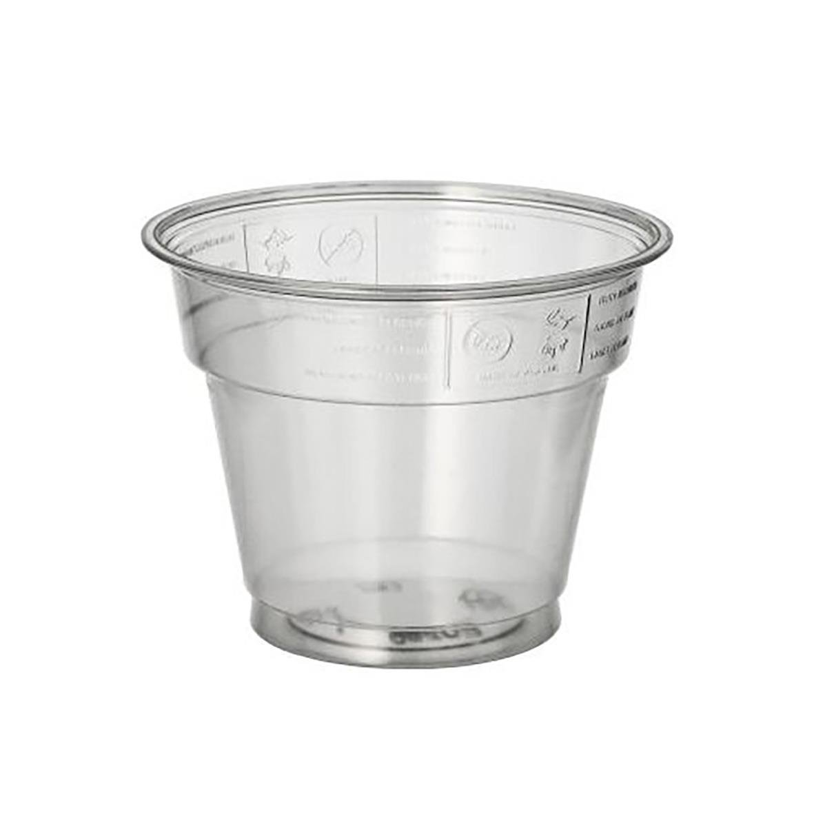Grön plastbägare för yoghurt och dessert, PET, Ø95mm, 28cl