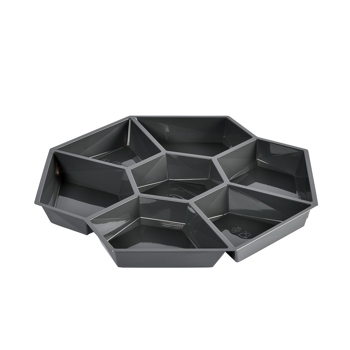 Grå plastform Duni Octaview 7-fack för servering eller förvaring