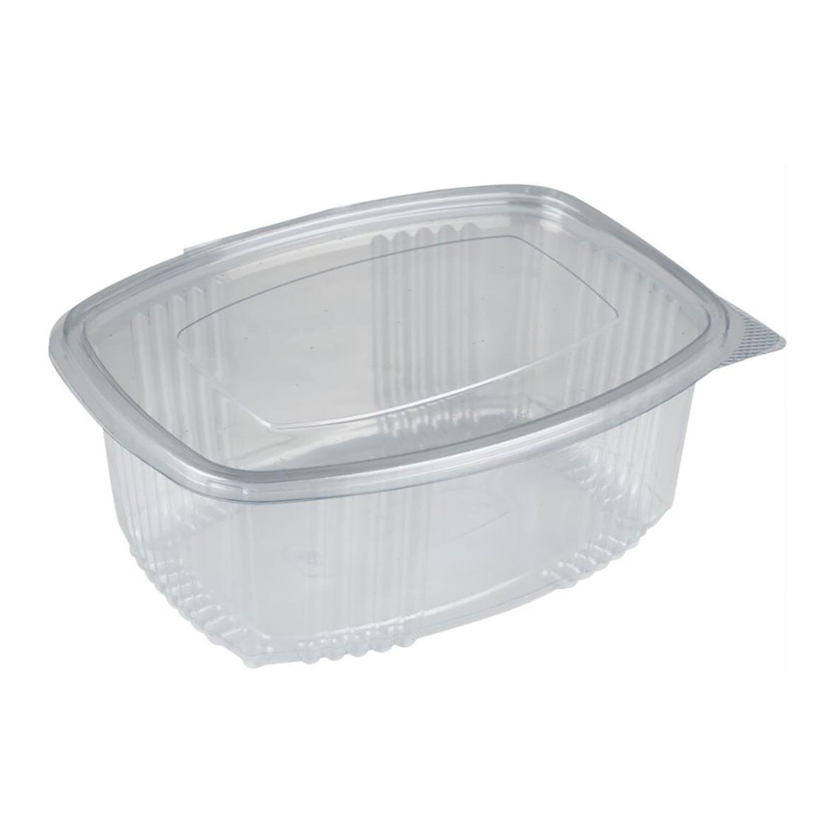 Klar plastlåda med lock, 1000ml, tillverkad av r-PET