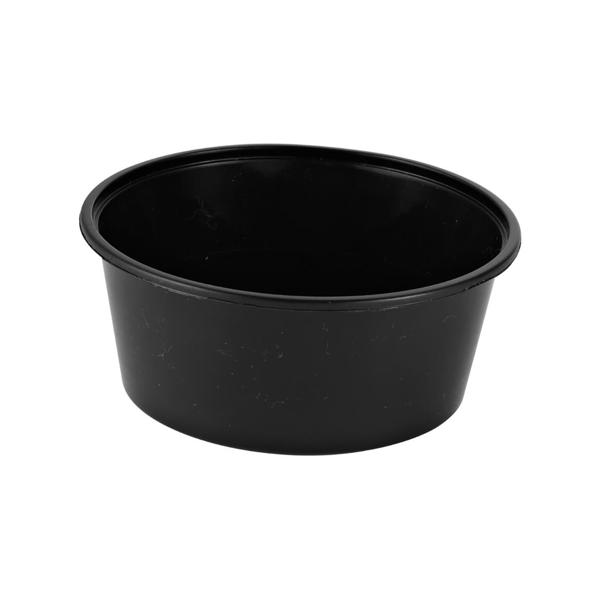Svart rund plastbägare i PP, 370 ml