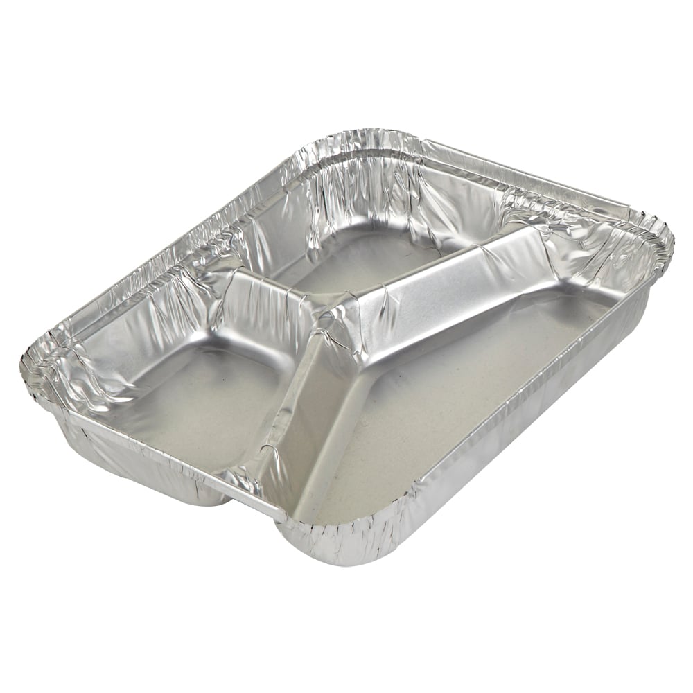 Aluminiumform med tre fack, 990ml, mått 227x177x39mm