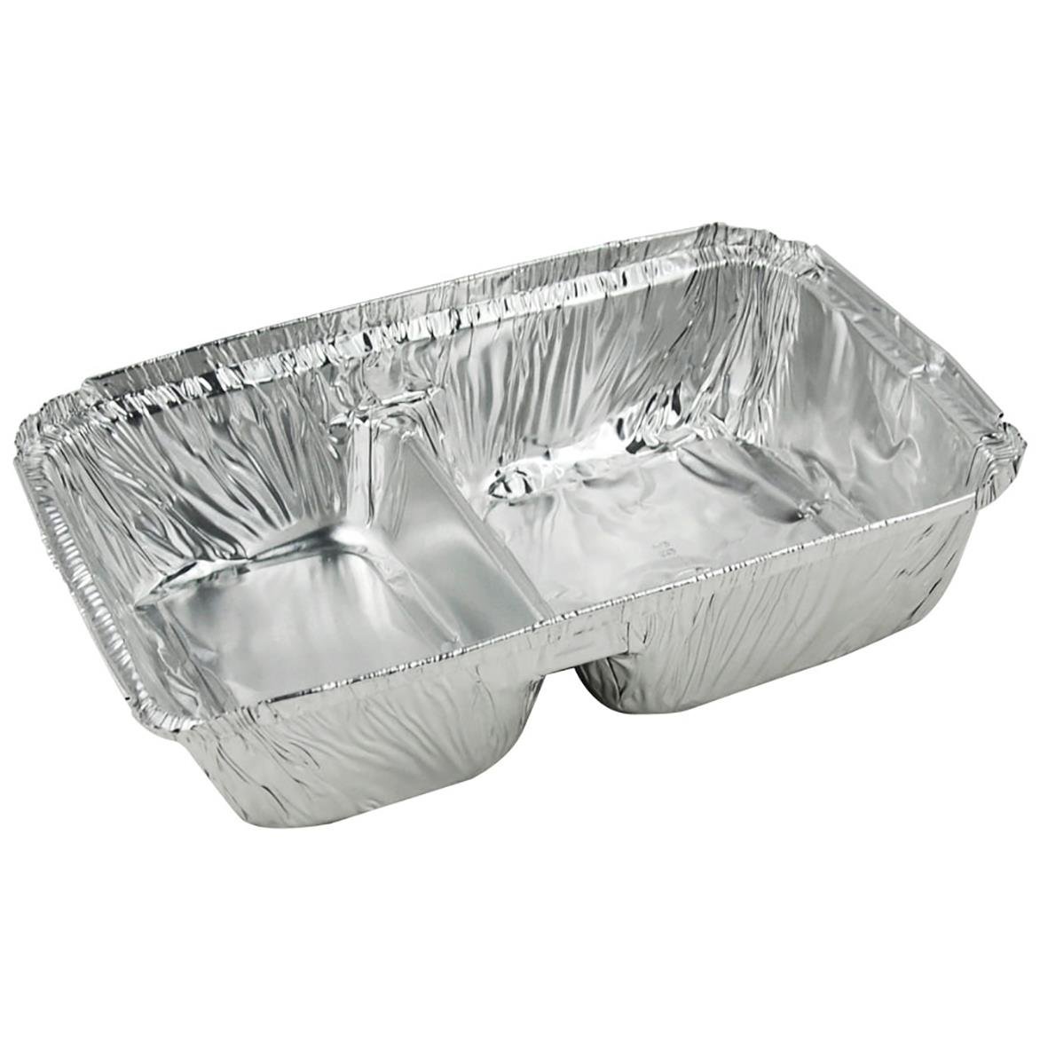 Aluminiumform med två fack, 920ml, mått 207x141x45mm