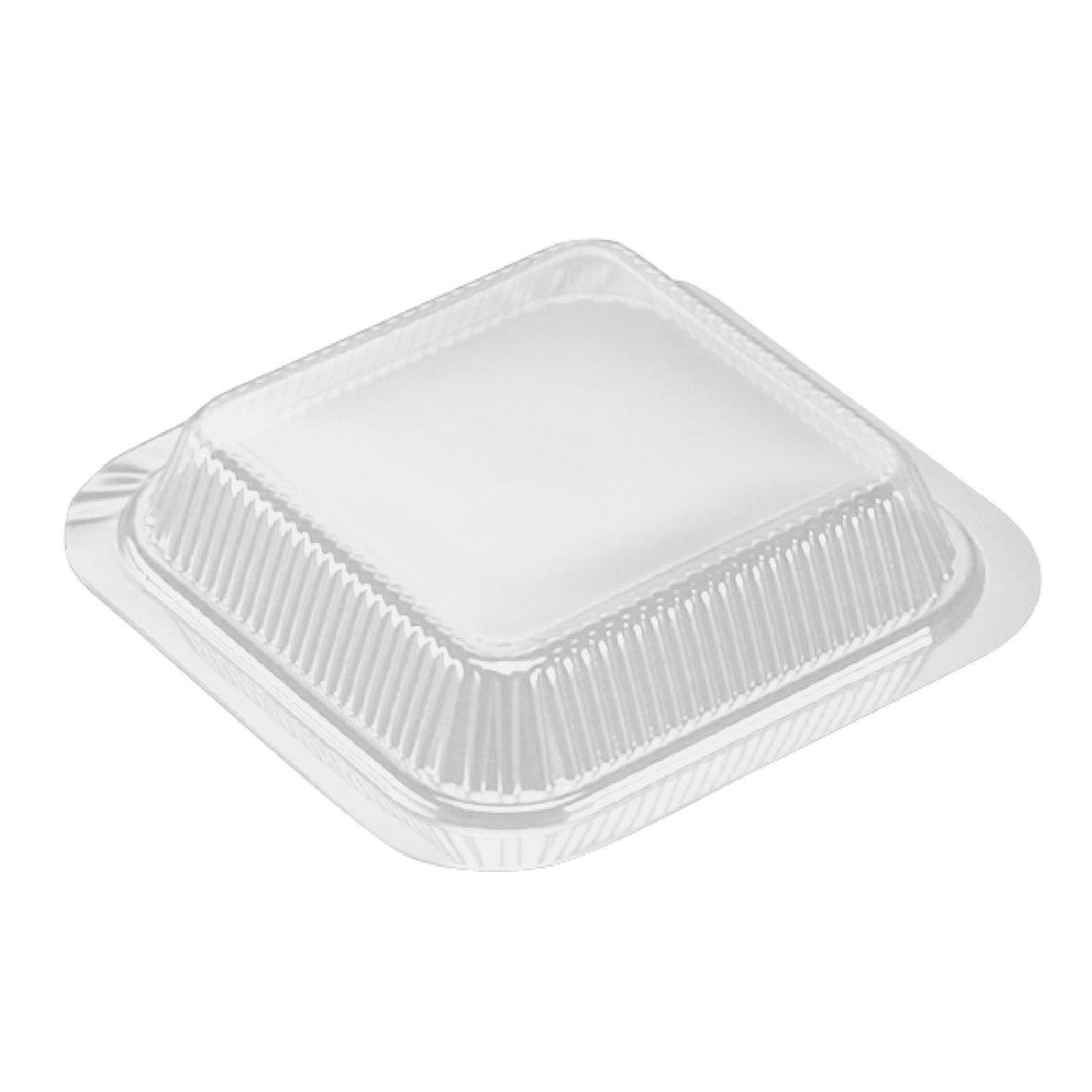 Kupollock till aluminiumform 560ml, 3cm hög, fyrkantig, transparent plast