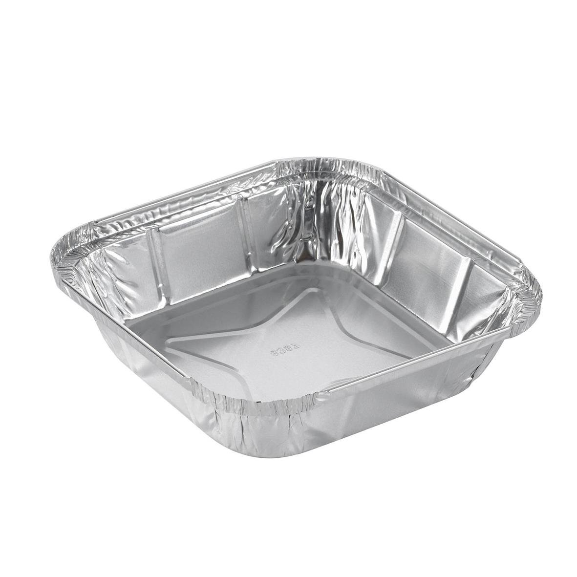 Aluminiumform 154x154x33mm 560ml, rektangulär, lättviktsbehållare för matlagning eller förvaring
