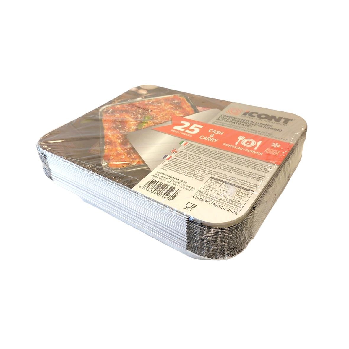 Aluminiumform GN 1/2 med lås, 322x262x50mm, 3200ml, förvaringslåda