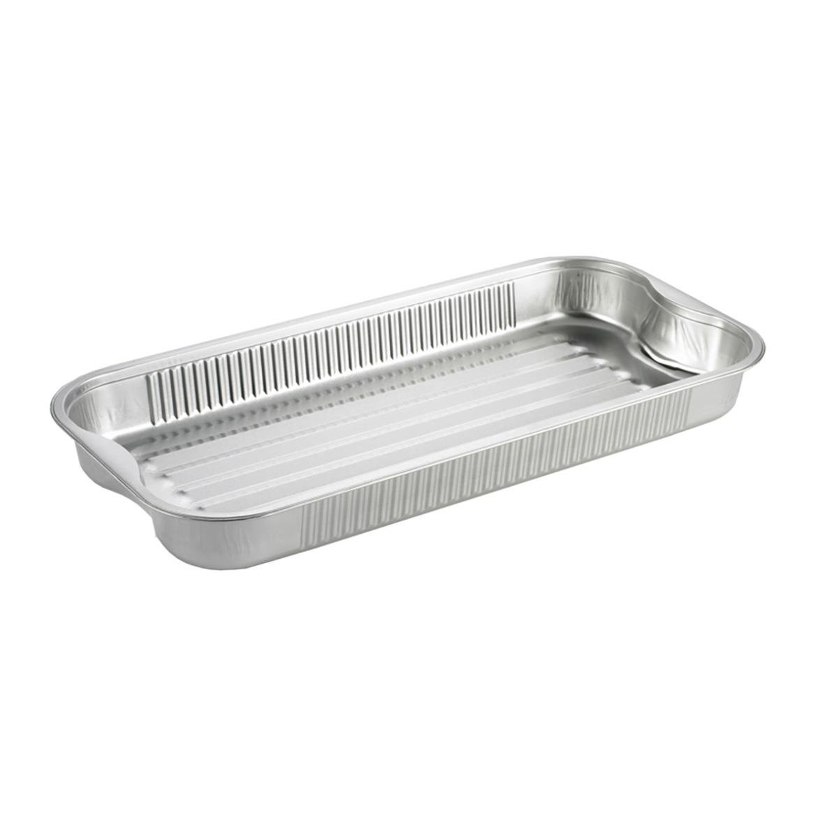 Aluminiumform R2C 380x185x40mm 2222ml, rektangulär aluminiumform med räfflad insida för matlagning eller förvaring