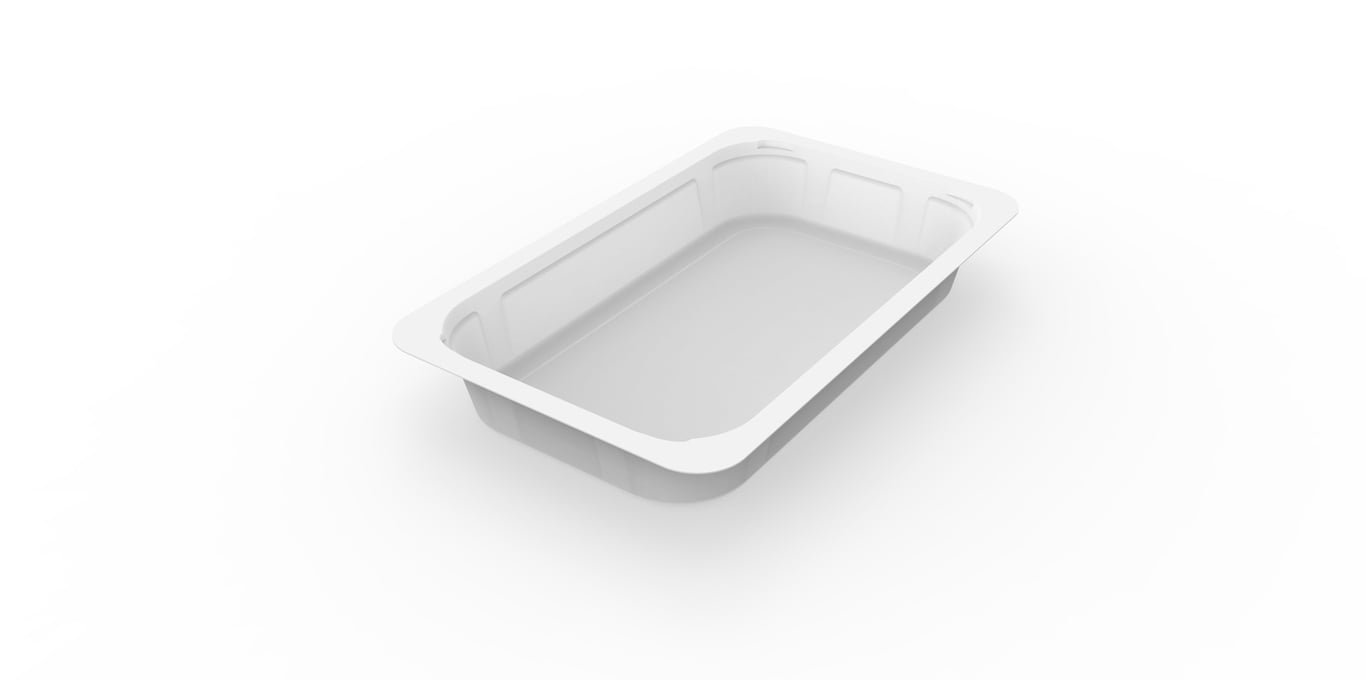 Vit plastform duniform 1/4 GN, mått 263x161x40mm, volym 1165ml