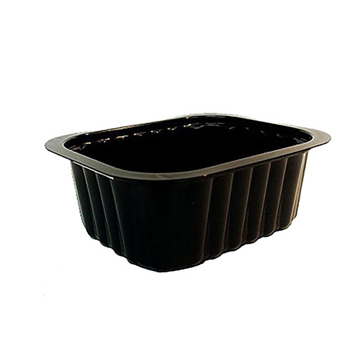 Svart plastform Duniform PP med måtten 138x114x53mm och volym 470ml