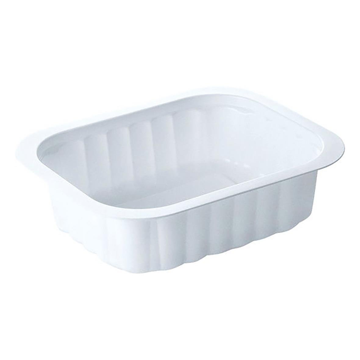 Vit plastform Duniform PP behållare 138x114x35mm, 350ml