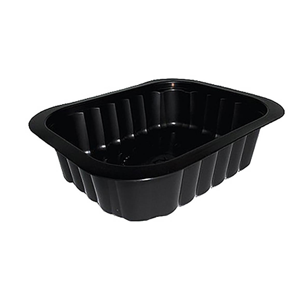 Svart plastlåda Plastform Duniform PP 138x114x35mm 350ml