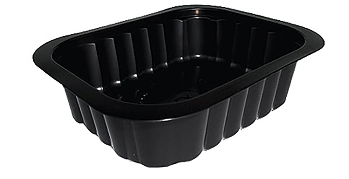 Svart plastlåda Plastform Duniform PP 138x114x35mm 350ml