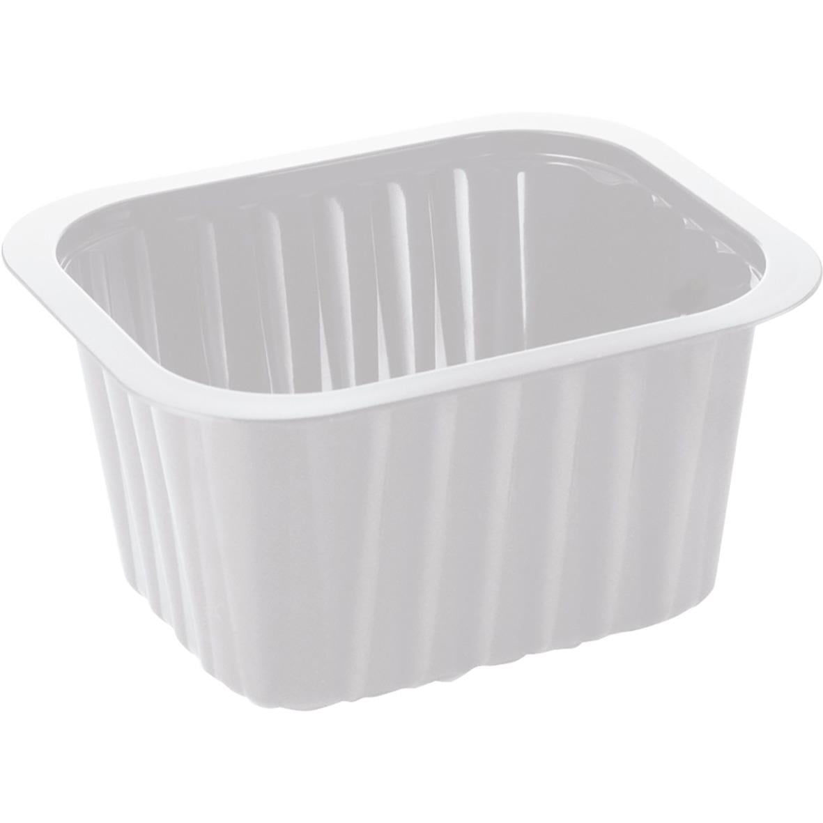 Vit plastform Duniform PP behållare 138x114x70mm, 630ml