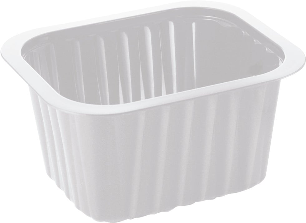 Vit plastform Duniform PP behållare 138x114x70mm, 630ml