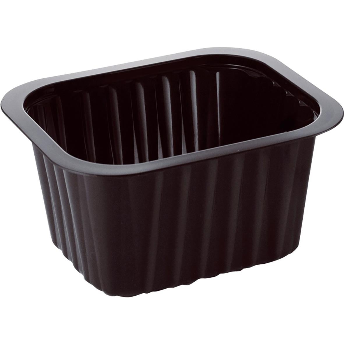 Svart plastform Duniform PP med måtten 138x114x70mm och volym 630ml