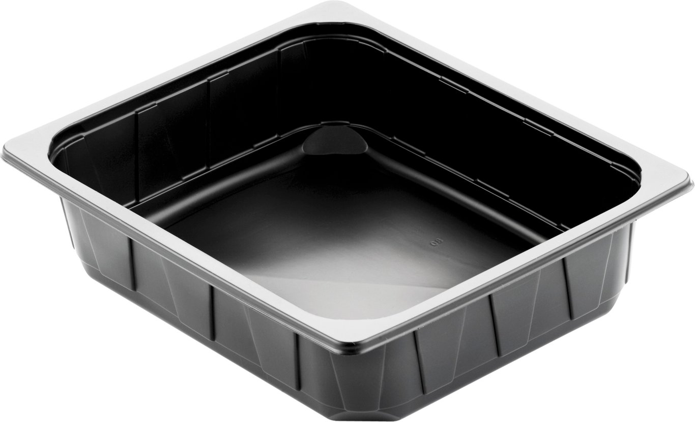 Svart plastform Duniform 1/2 GN PP, kapacitet 4000ml