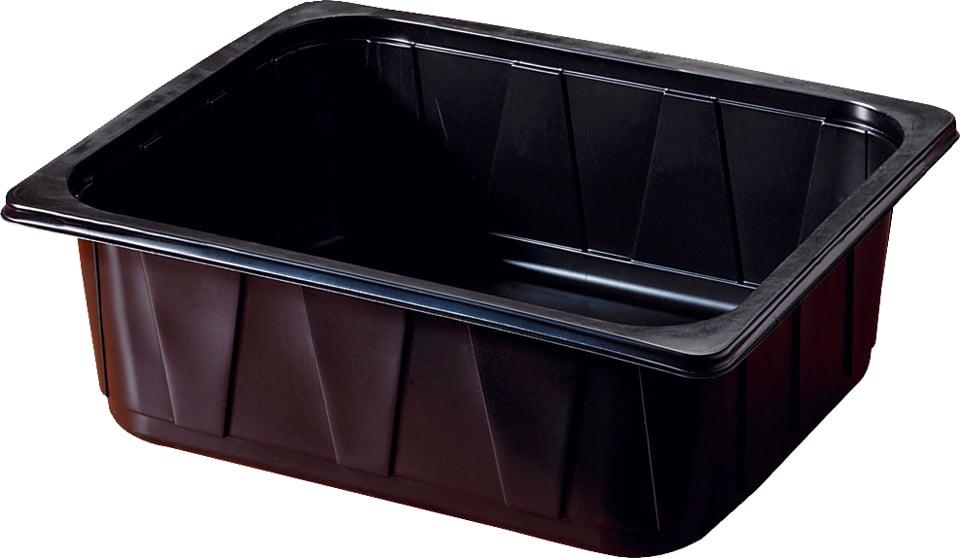 Svart plastform Duniform 1/2 GN PP, kapacitet 6300 ml
