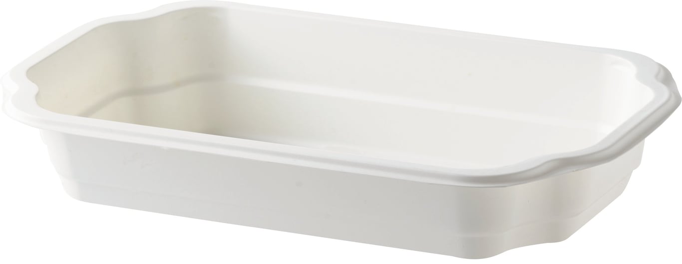 Vit plastform Duniform TA PP, 250x159x43mm, 1100ml, avlång form