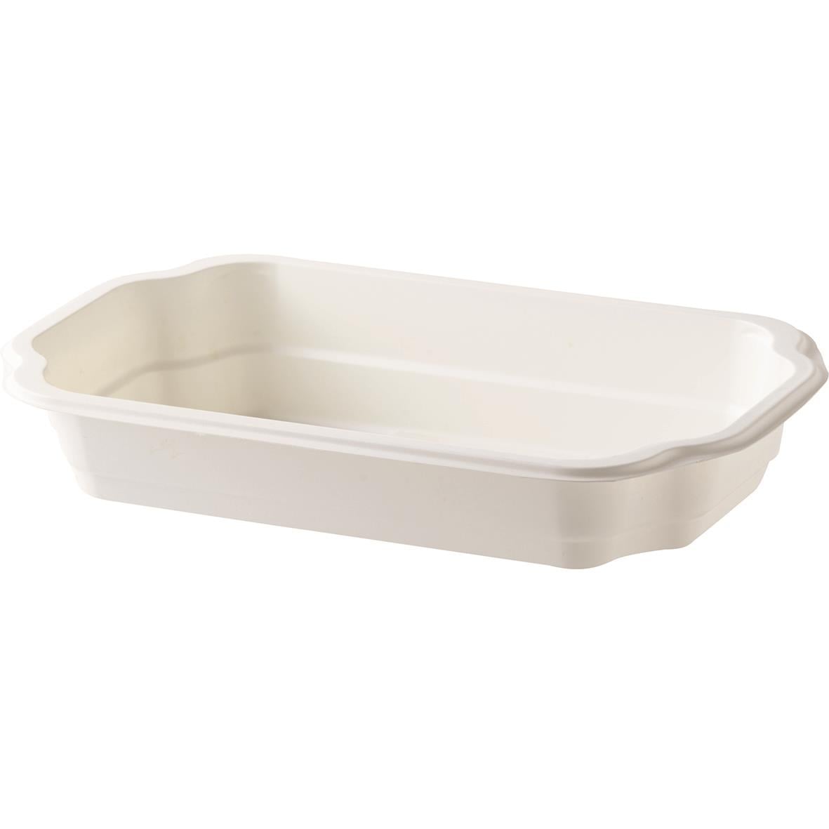 Vit plastform Duniform TA PP, 250x159x43mm, 1100ml, avlång form