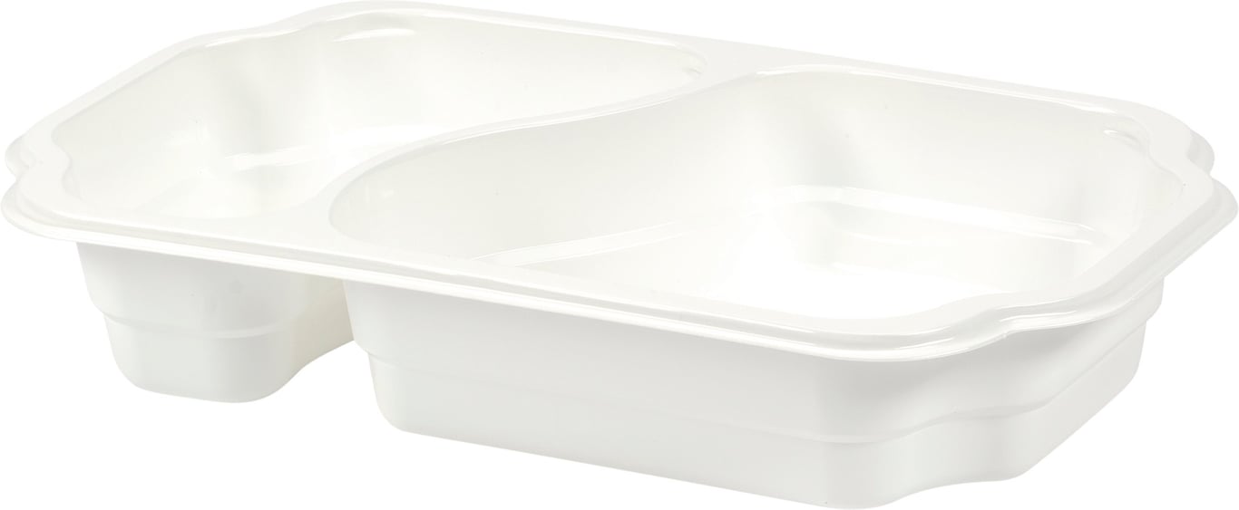 Vit plastform Duniform TA 2-F PP med två delar, 700/400ml