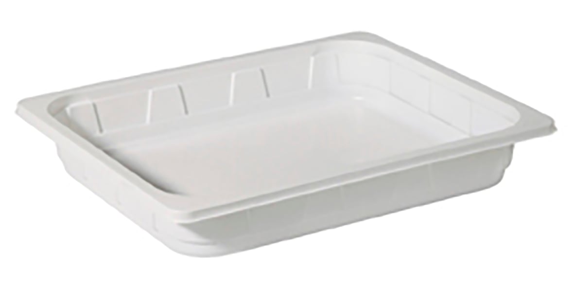 Vit plastform duniform 1/2 GN CPET, mått 325x265x50mm, volym 3400ml