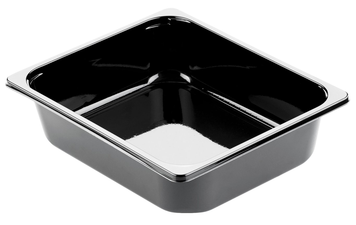 Svart plastform Duniform 1/2 GN CPET, 5100ml, rektangulär form