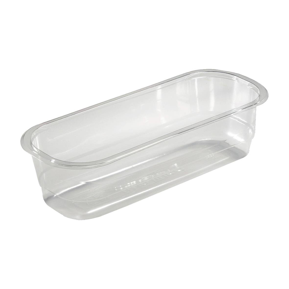 Klar plastform för baguette i PET, mått 260x110x68mm