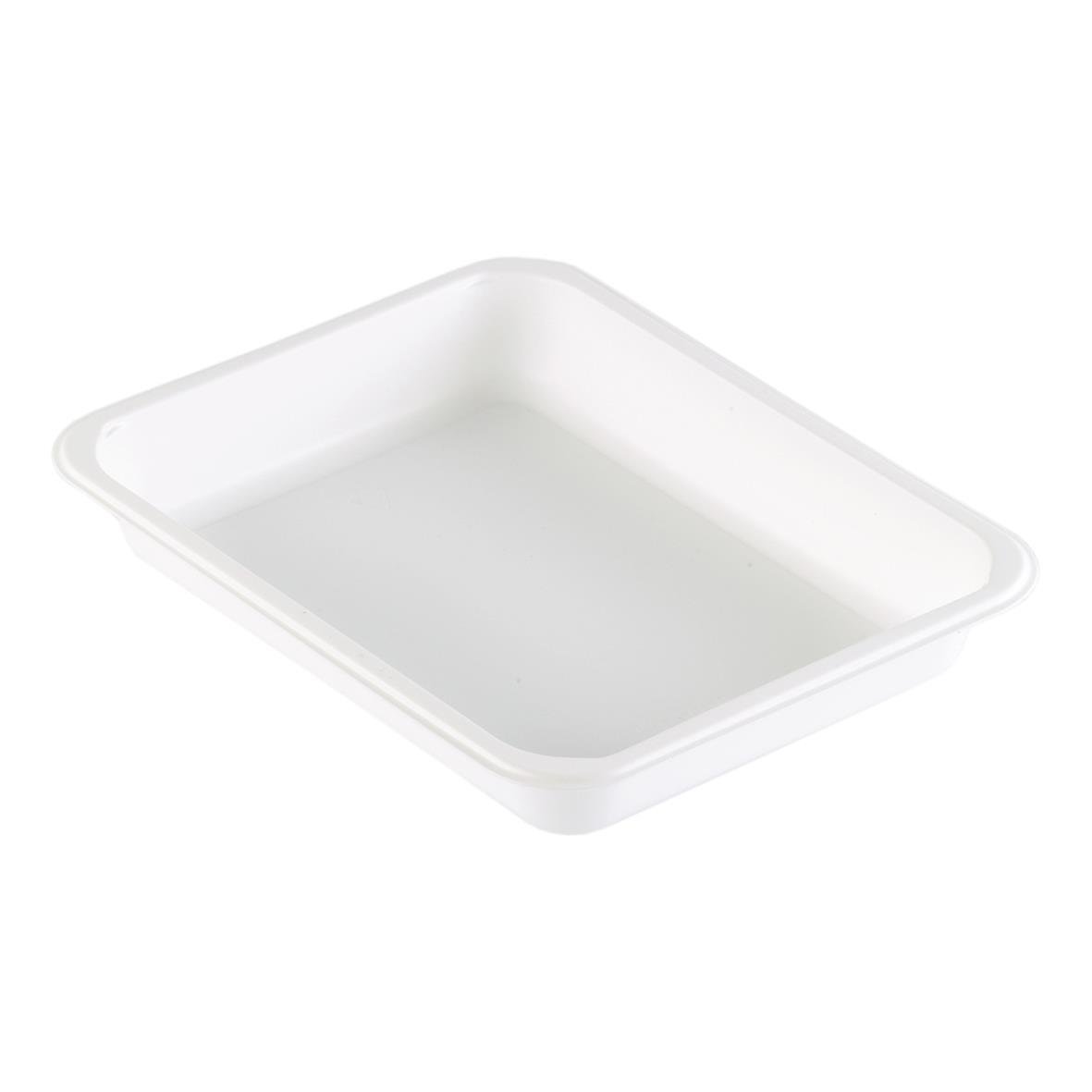 Vit plastform Duniform Caterline PP 920ml, rektangulär form för matlagning eller servering