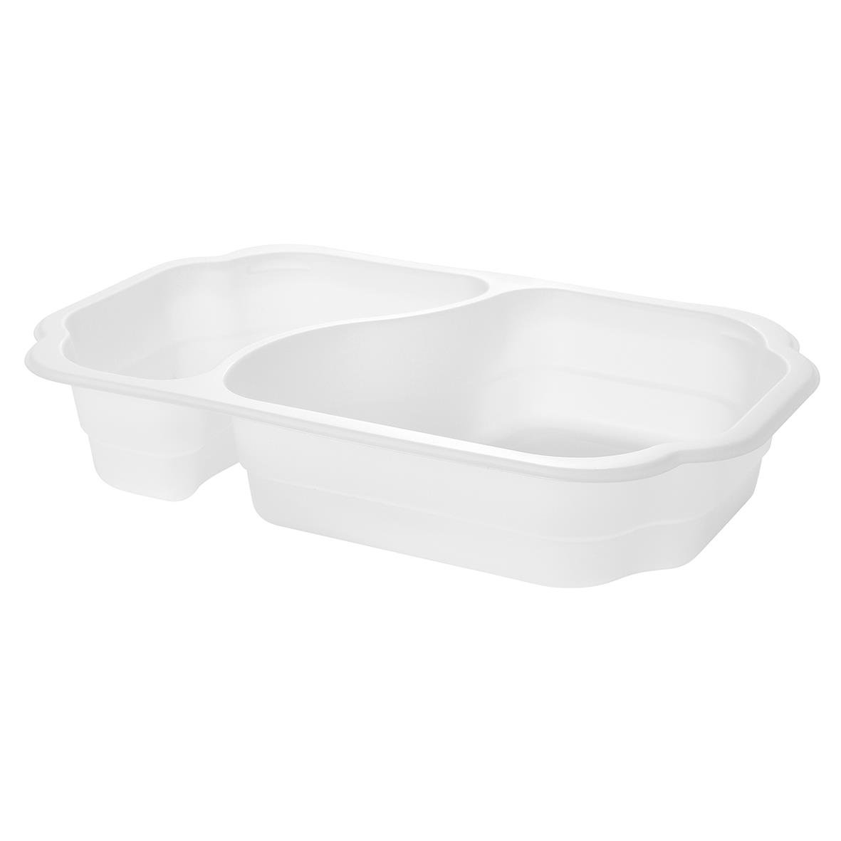 Vit plastform Duniform TA 2-F PE behållare med två fack, 700/400ml