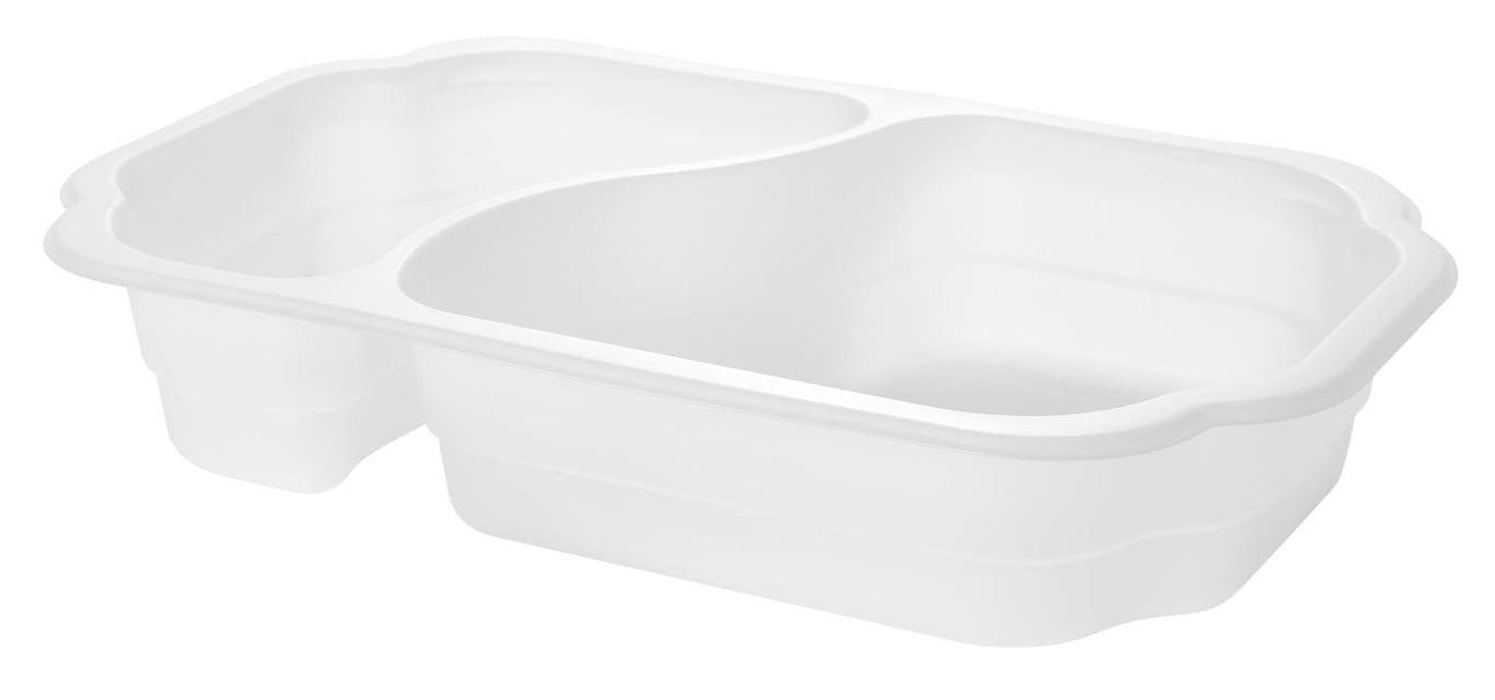 Vit plastform Duniform TA 2-F PE behållare med två fack, 700/400ml