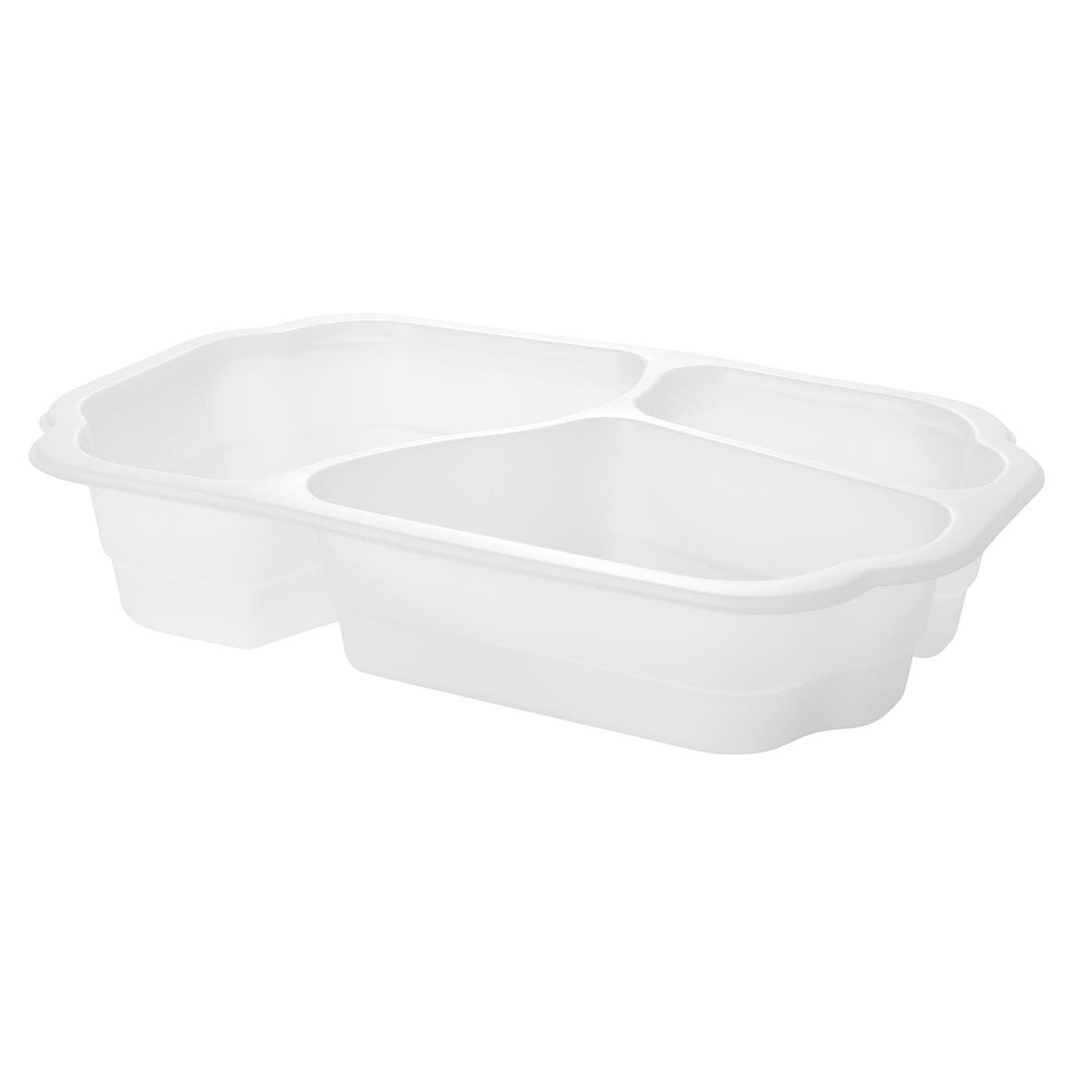 Vit plastform Duniform TA 3-F PE behållare i olika storlekar 550/350/200ml