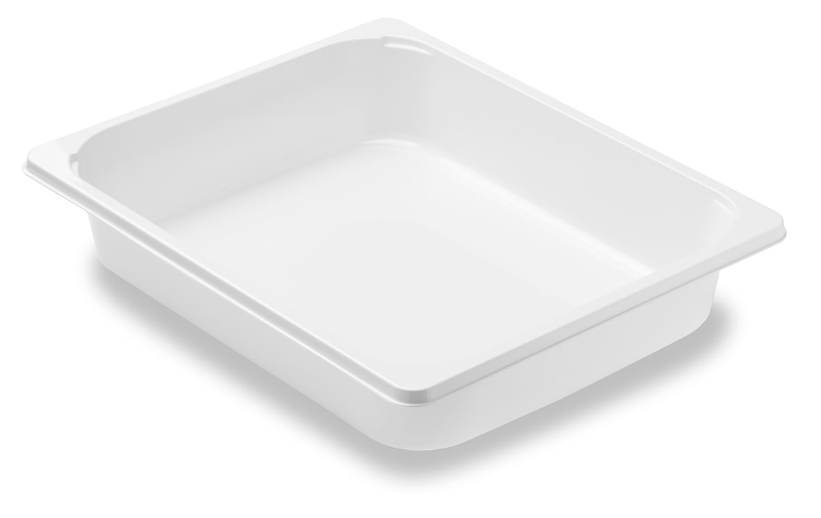 Vit plastform Duniform 1/2 GN CPET, mått 325x265x60mm, volym 3900ml