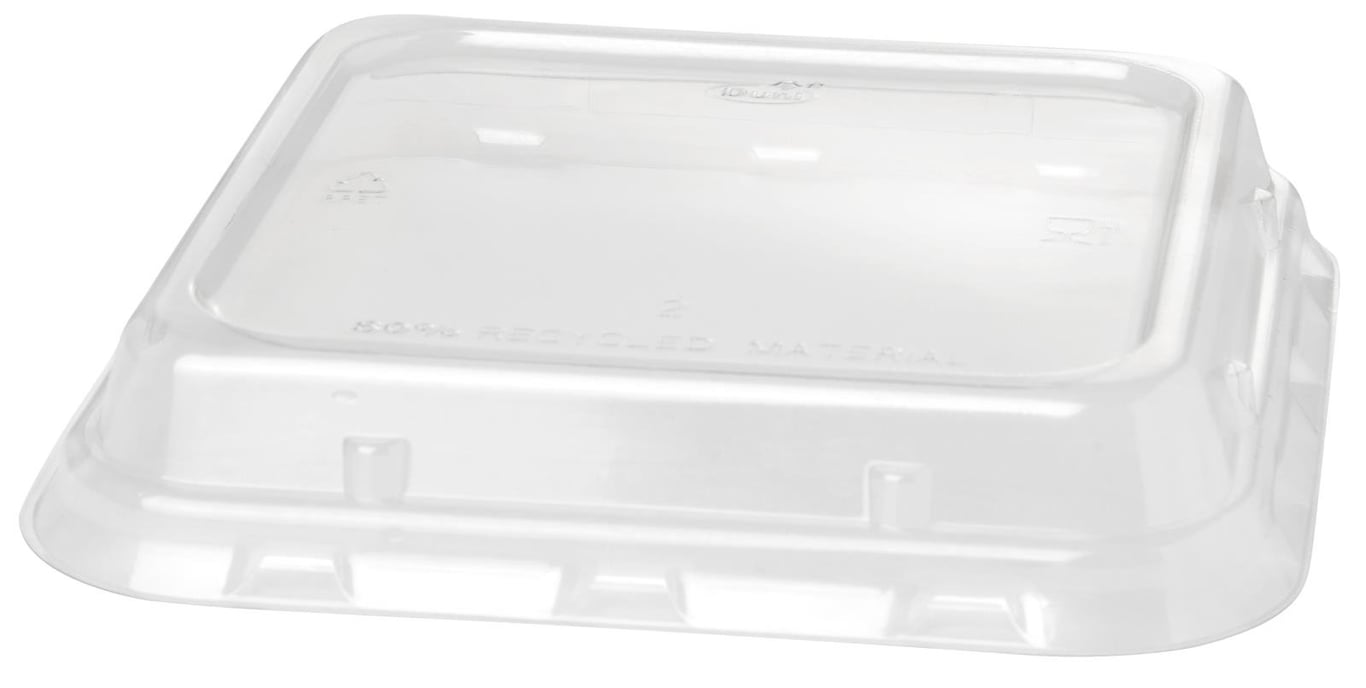 Transparent rektangulär lock för Duni 100% rPET, mått 156x156x44 mm