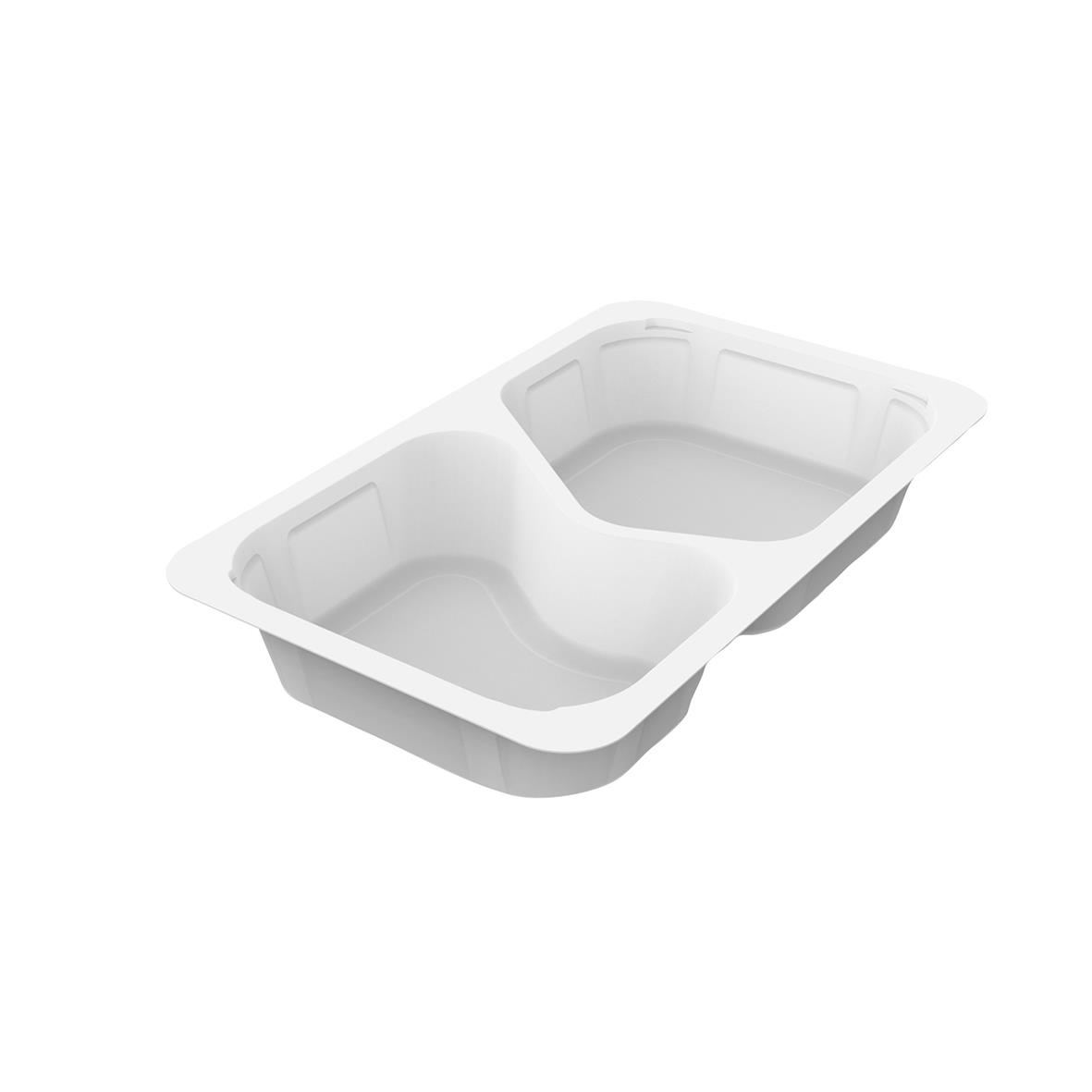 Vit plastform Duniform 1/4 GN 2-F PP, 630/490ml, tvåfackad