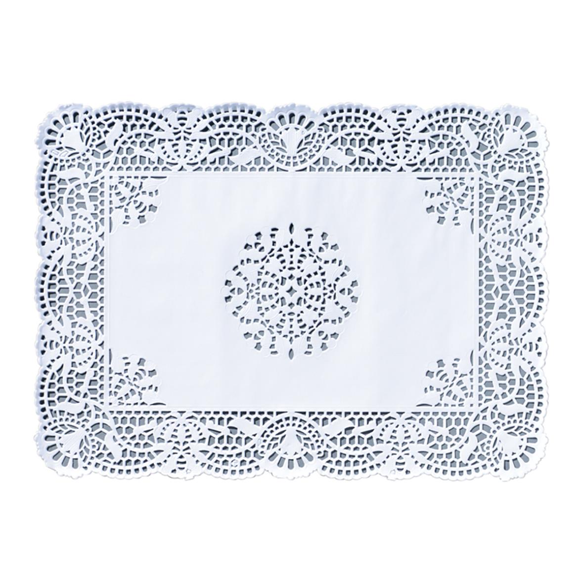 Vit tårtpapper spets med 30x40cm storlek och dekorativt mönster