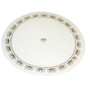 Rund tårtbricka med gulddekor och diameter på 315mm