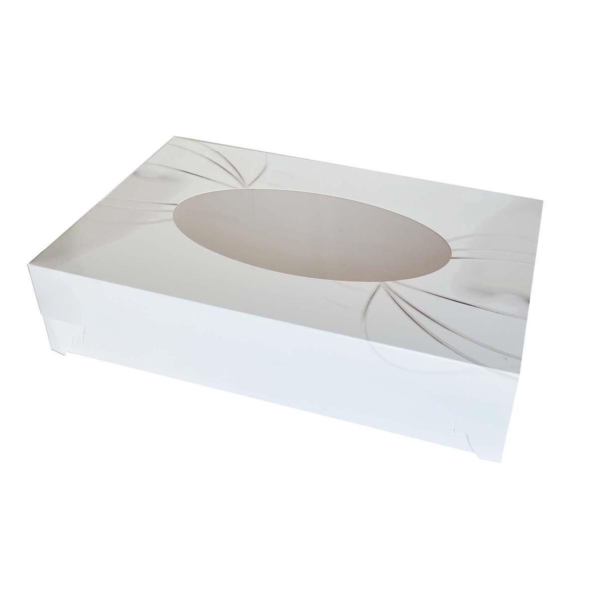 Kartong cateringlåda med fönster i storlek 360x250x80mm