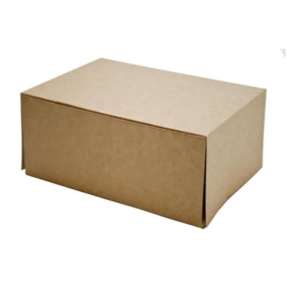 Brun och vit bakelsekartong i storlek 140x110x80mm
