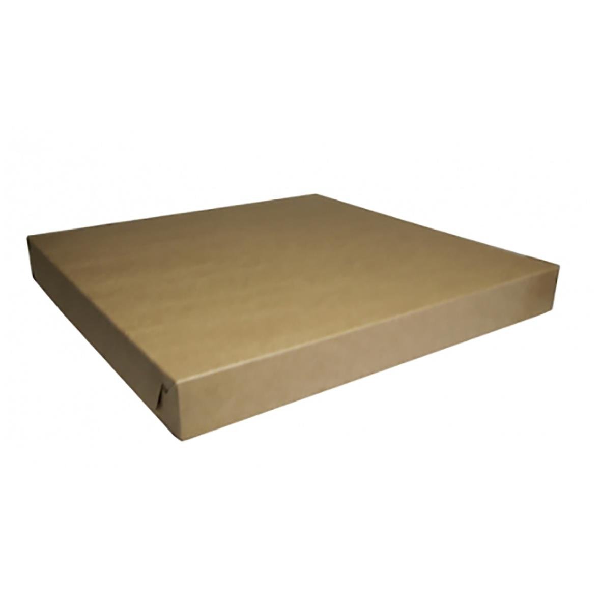 Brun/vit tårtlock i trä med måtten 350x350x40 mm