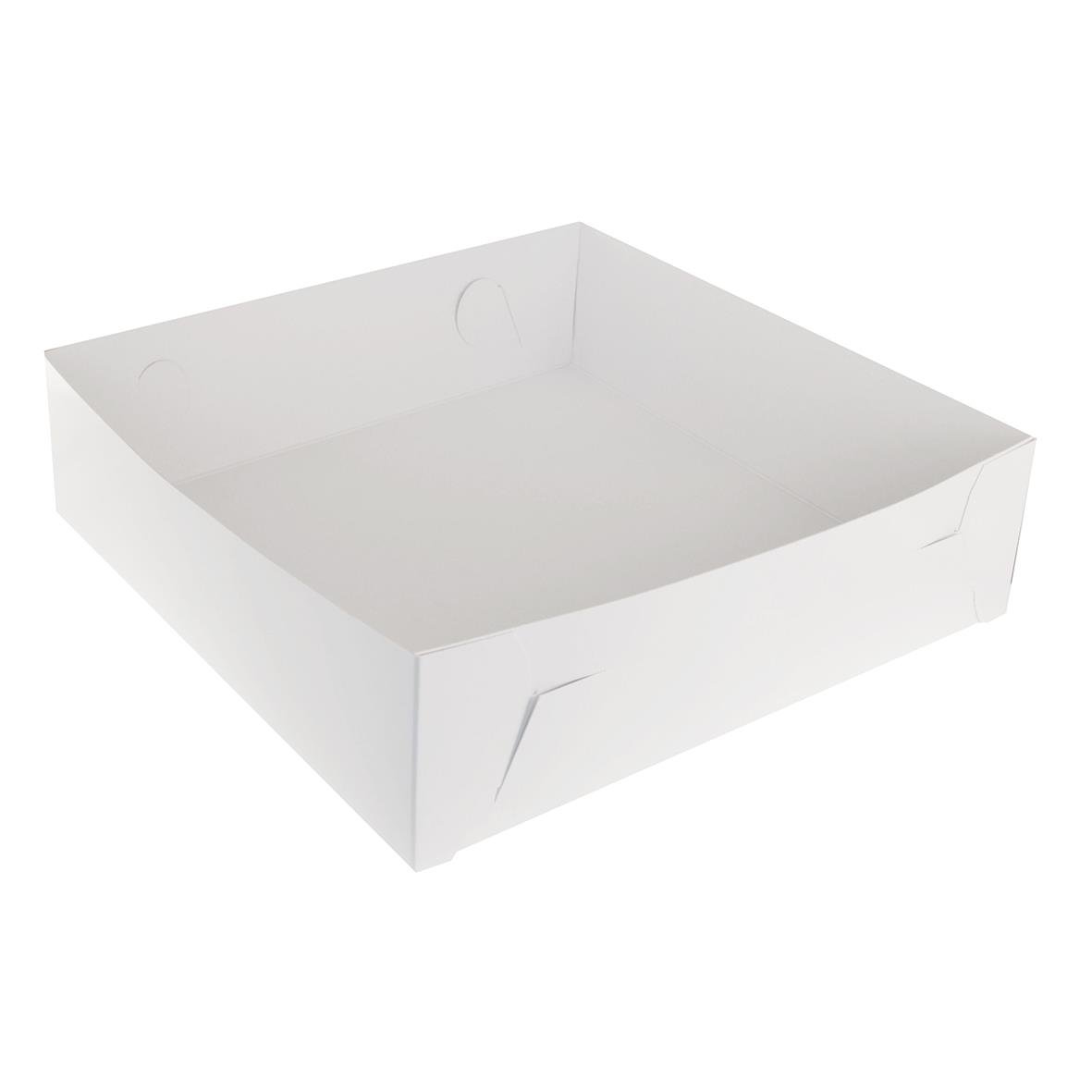 Vit tårtbotten i kartong med måtten 350x350x150 mm