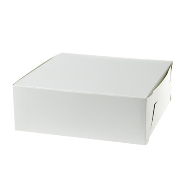 Vit bakelsekartong i storleken 250x250x100mm