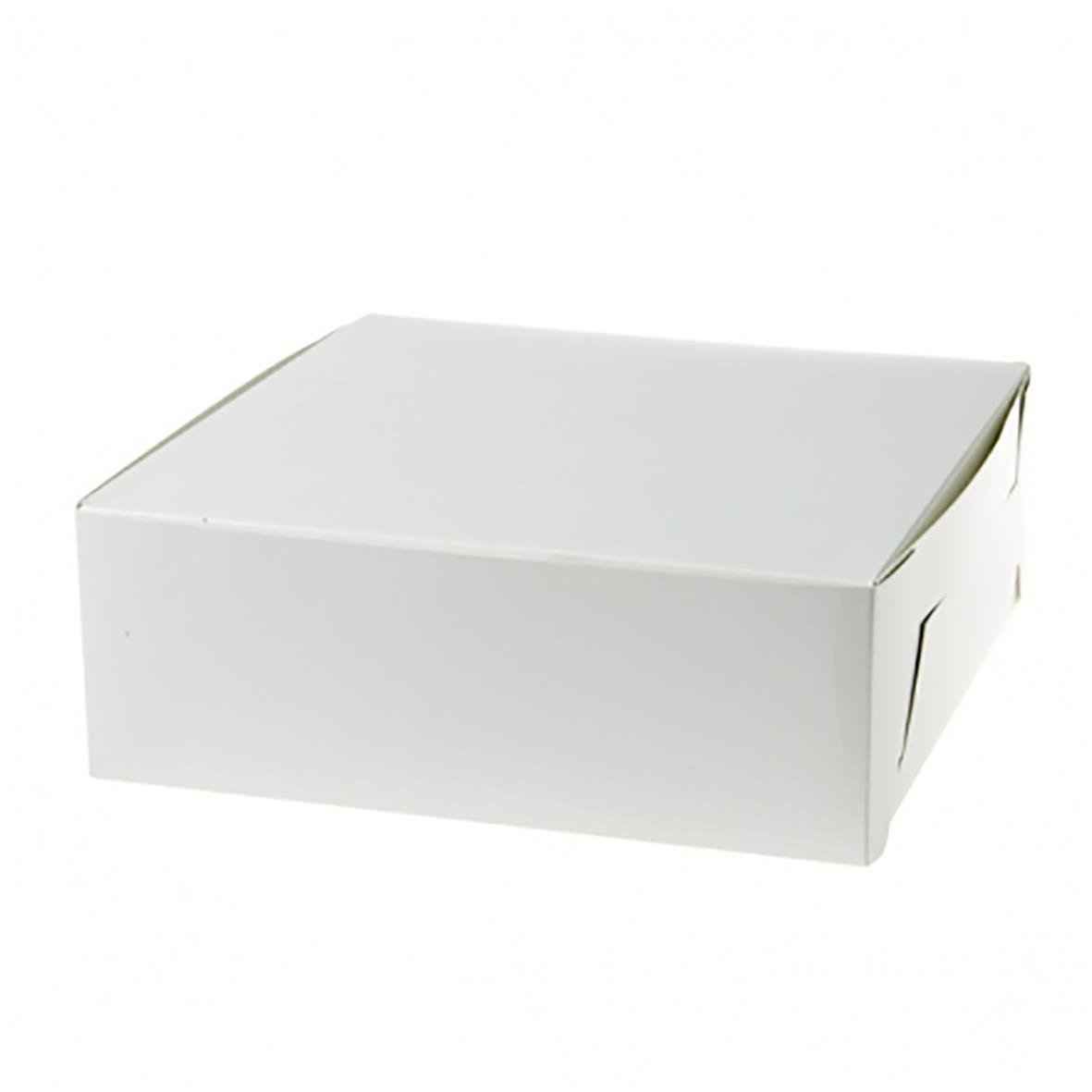 Vit bakelsekartong i storleken 250x250x100mm