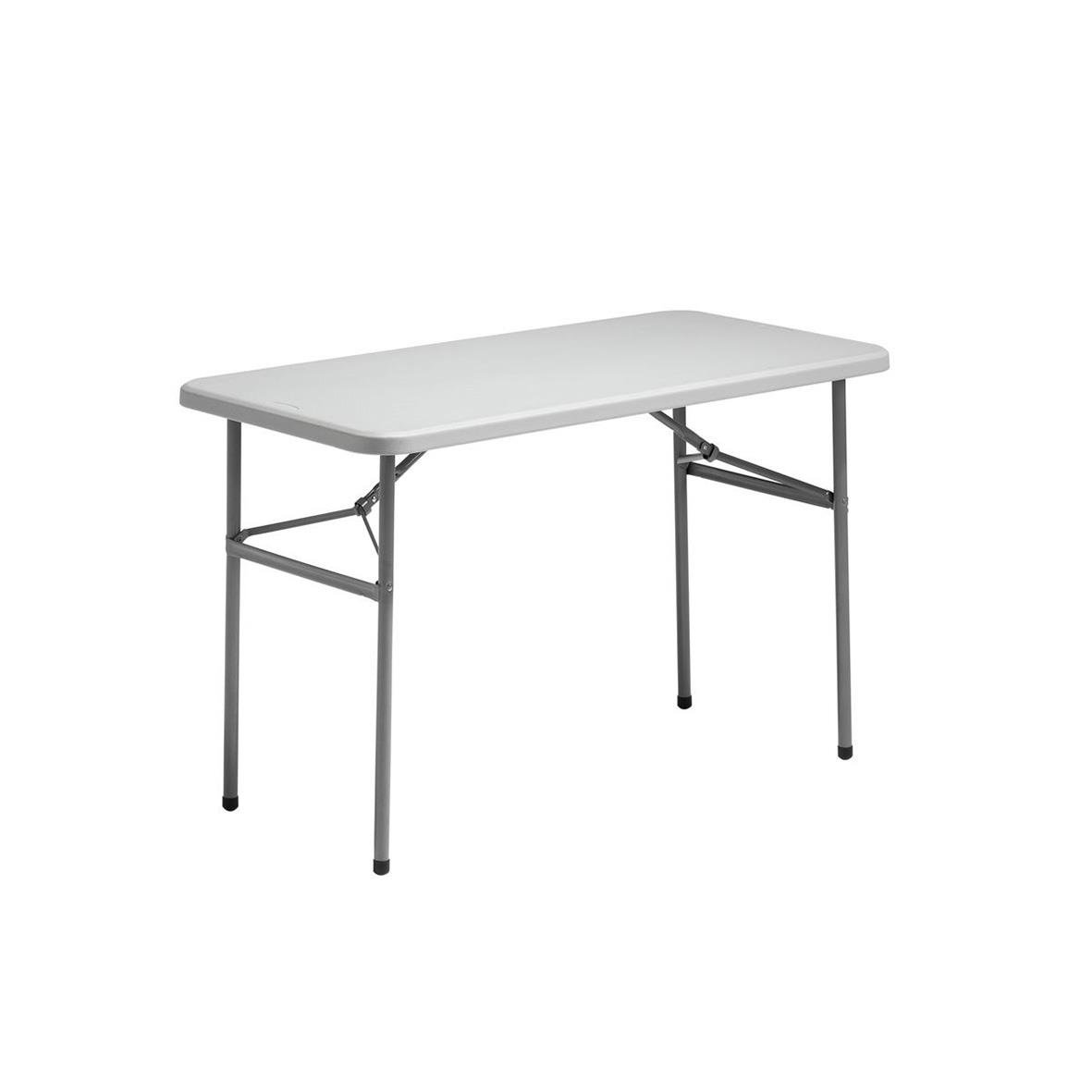 Fällbart bord i grått med måtten 122x61x73,4cm, perfekt för fester och tillfälliga behov