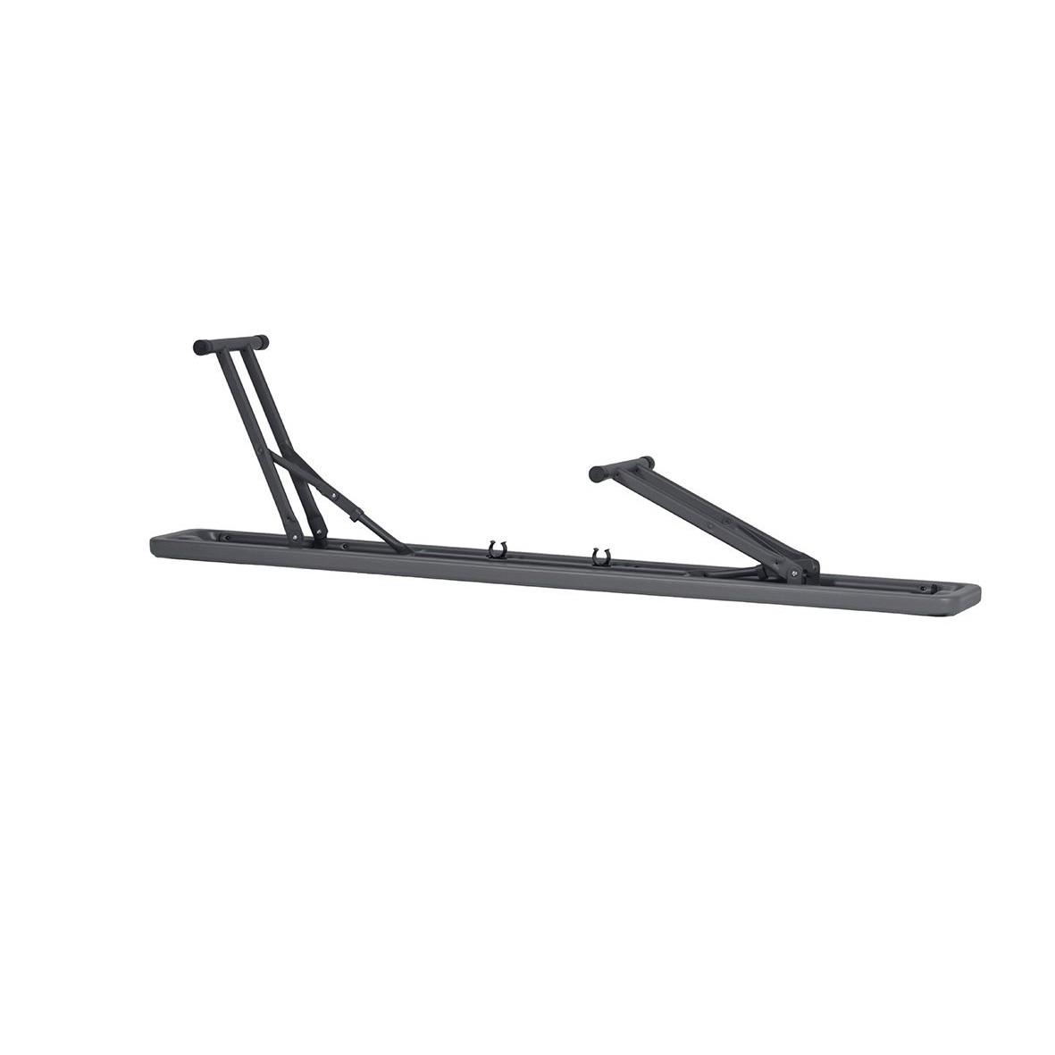 Fällbar bänk i mörkgrå färg för utomhusbruk