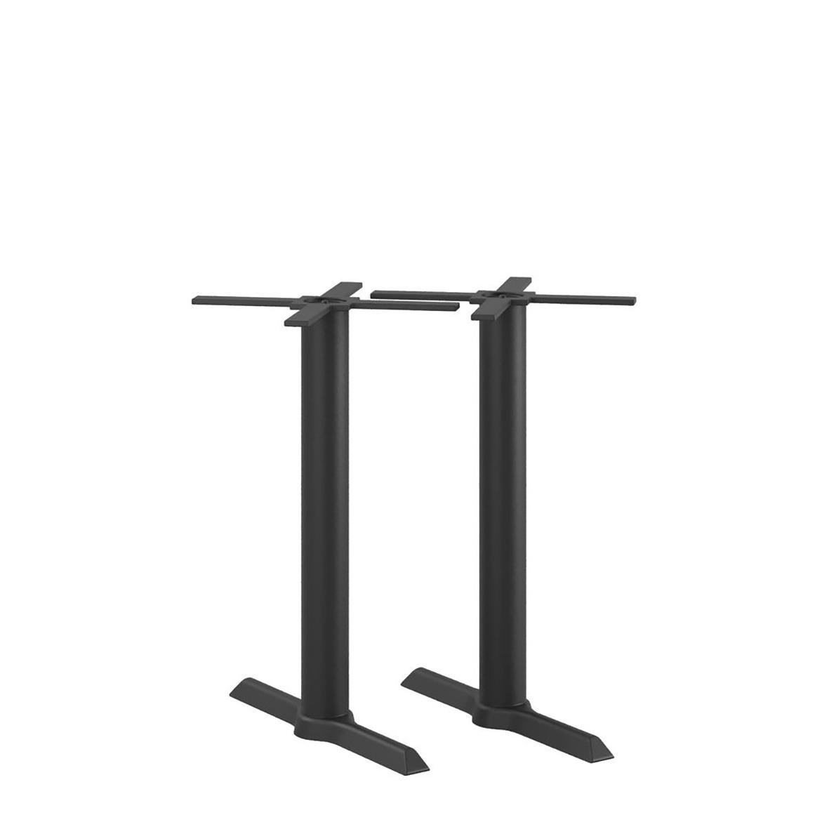 Svarta bordsstativ Ferrea med två fötter, höjd 72 cm, för bord