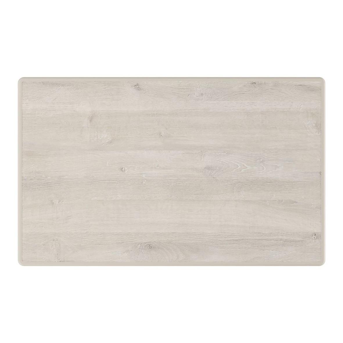 Rektangulär bordsskiva i Sevelit Nautic Oak 115x70mm med ljus trästruktur